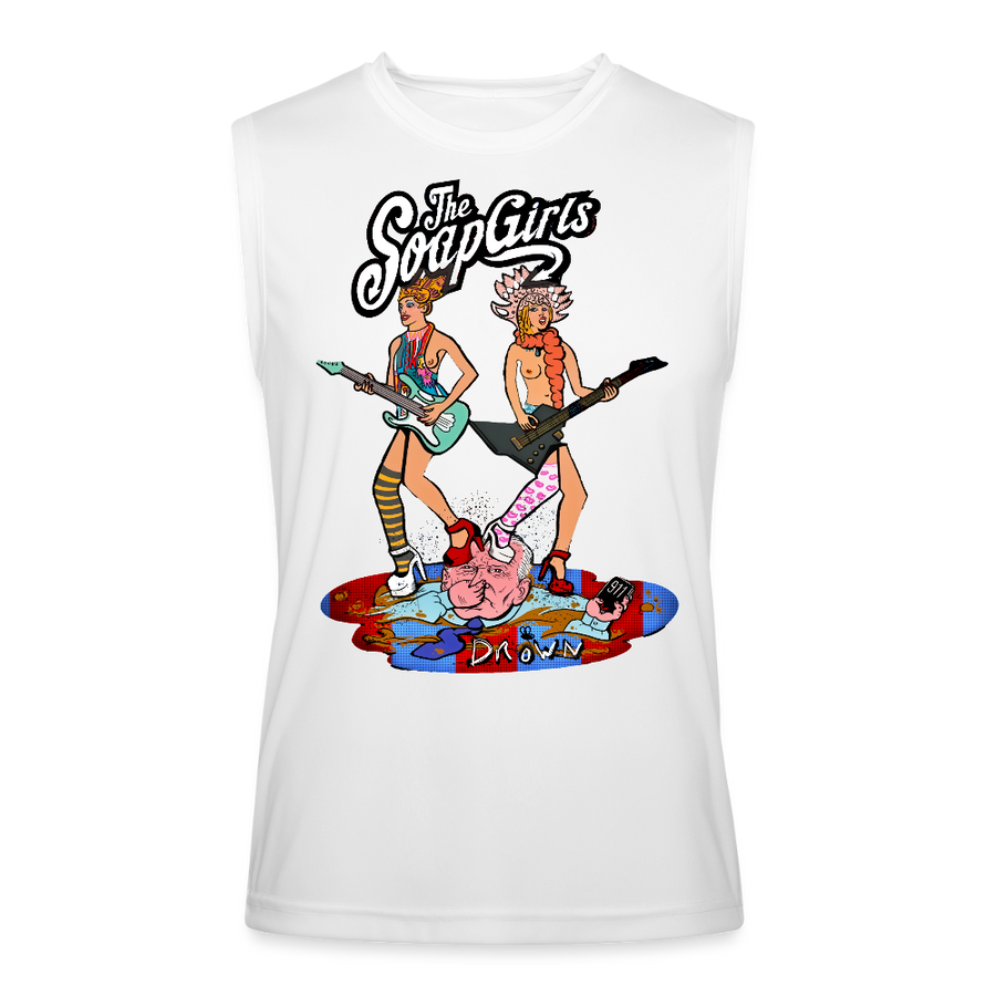 Drown Men’s Performance Sleeveless Shirt - white