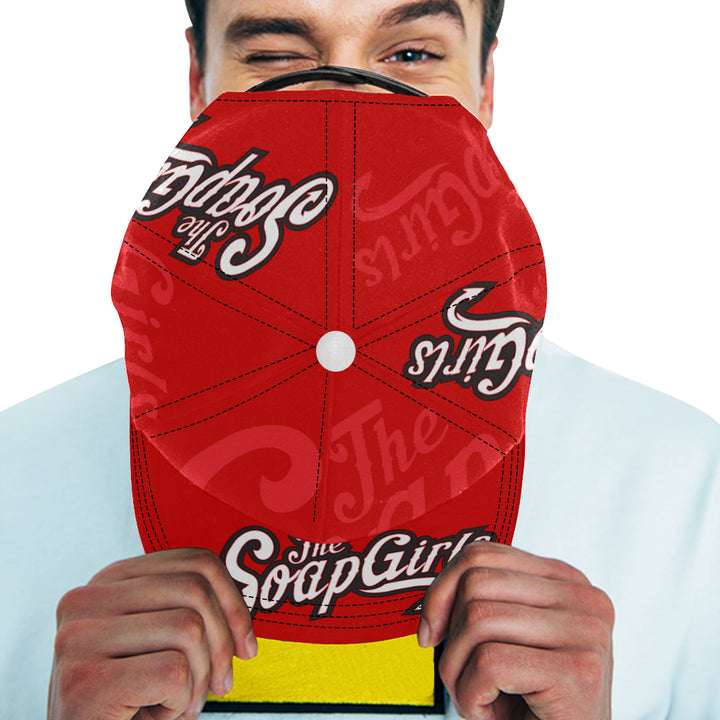 Snapback Cap All Over Print Red - The SoapGirls Logo - The SoapGirls