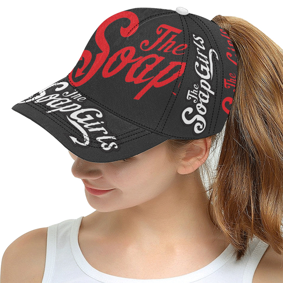 Snapback Cap All Over Print Black  - The SoapGirls Logo - The SoapGirls