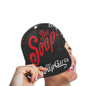 Snapback Cap All Over Print Black  - The SoapGirls Logo - The SoapGirls
