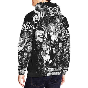 Hoodie All over print - Stinks like punk - The SoapGirls