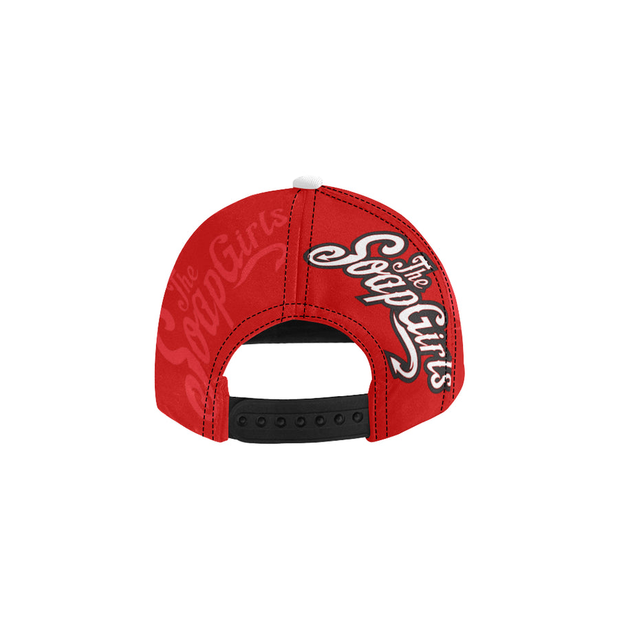 Snapback Cap All Over Print Red - The SoapGirls Logo - The SoapGirls